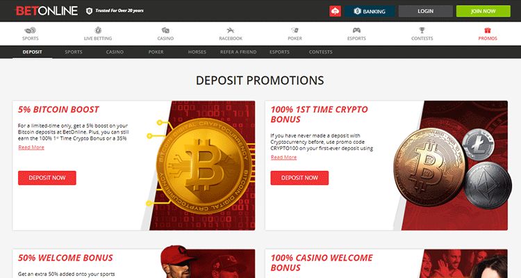 image of betonline's deposit and banking options