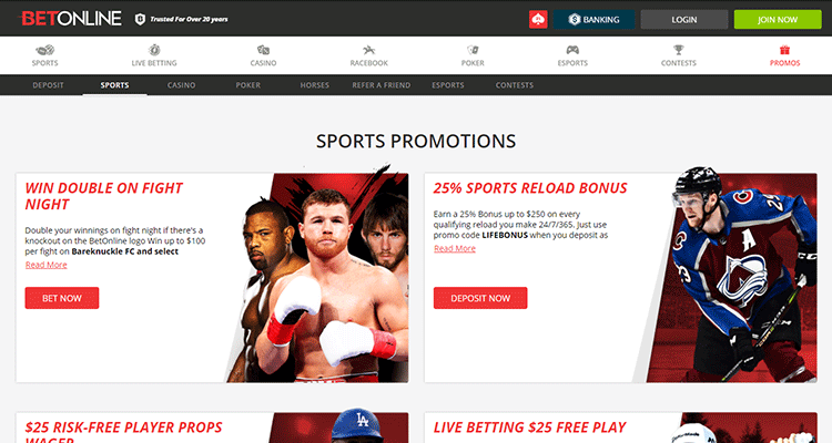 image of betonline's sports promotions