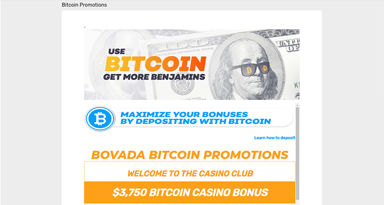 image of bovada's bitcoin and cryptocurrency welcome bonus promotions