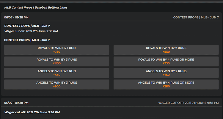 image of mybookie prop odds