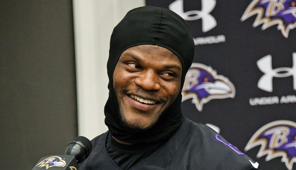 March 6, 2023: Ravens quarterback Lamar Jackson answers questions after a practice in September. - ZUMAm67_ 0238635620st Copyright: xKimxHairstonx