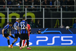 Mg Milano 19/04/2023 - Champions League / Inter-Benfica / foto Matteo Gribaudi/Image nella foto: gol Joaquin Correa PUBLICATIONxNOTxINxITA