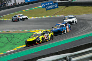 NASCAR, Motorsport, USA GT Print Race. SPO Nascar GT Print Race. April 30, 2023, Sao Paulo, Brazil: View of the second stage of the Nascar GT Sprint Race at the Interlagos circuit on Sunday 30 in the south zone of Sao Paulo. Julio Campos/Leo Torres, Beto Monteiro/Alex Seid and the duo Lucas Mendes/Rodrigo Serafico completed the final podium. Credit: Fabricio Bomjardim/Thenews2 PUBLICATIONxNOTxINxUSA Copyright: xFabricioxBomjardimx