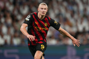 ESP: Real Madrid - Manchester City. UEFA Champions League Erling Haaland of Manchester City during the La Liga match between Real Madrid and Manchester City played at Santiago Bernabeu Stadium on May 9, 2023 in Madrid, Spain. kpng Copyright: xSergioxRuizx/xPRESSINPHOTOx PS_230509_911