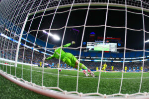 CHARLOTTE, NC - MAY 20: Kristijan Kahlina 1 of Charlotte FC dives to stop an attempted shot on the goal by Hany Mukhtar 10 of Nashville SC during a soccer match on May 20, 2023 at Bank of America Stadium in Charlotte, NC. Photo by David Jensen/Icon Sportswire SOCCER: MAY 20 MLS, Fussball Herren, USA - Charlotte FC vs Nashville SC EDITORIAL USE ONLY Icon230520063