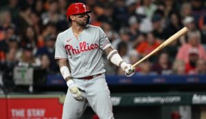 April 28, 2023, Houston, Texas, United States: Philadelphia Phillies right fielder NICK CASTELLANOS during the MLB, Baseball Herren, USA game between the Philadelphia Phillies and the Houston Astros on Friday, April 28, 2023, at Minute Maid Park in Houston, Texas. The Phillies defeated the Astros 3-1. Houston United States - ZUMAw132 20230428_zap_w132_082 Copyright: xTomxWalkox