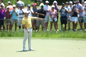 The Memorial Tournament Rory McIlroy of Northern Ireland reacts to his shot on the third green during the final round of the 48th Memorial Tournament presented by Workday at Muirfield Village Golf Club in Dublin, Ohio, USA on Sunday, June 4, 2023. Dublin Ohio United States PUBLICATIONxNOTxINxFRA Copyright: xJorgexLemusx originalFilename:lemus-thememor230604_np4Wt.jpg