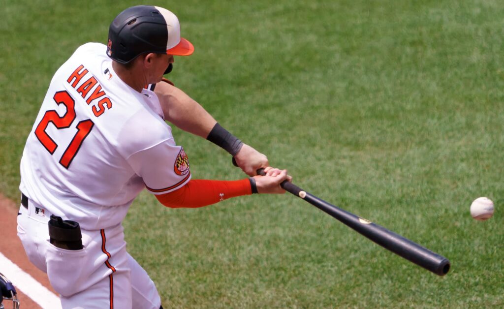 BALTIMORE Toronto Blue Jays at Baltimore Oeioles BALTIMORE, MD - JUNE 15: Baltimore Orioles left fielder Austin Hays 21 at bat during a MLB, Baseball Herren, USA game between the Baltimore Orioles and the Toronto Blue Jays, on June 15, 2023, at Orioles Park at Camden Yards, in Baltimore, Maryland. Baltimore Orioles Park at Camden Yards Maryland USA NOxUSExINxGERMANY PUBLICATIONxINxALGxARGxAUTxBRNxBRAxCANxCHIxCHNxCOLxECUxEGYxGRExINDxIRIxIRQxISRxJORxKUWxLIBxLBAxMLTxMEXxMARxOMAxPERxQATxKSAxSUIxSYRxTUNxTURxUAExUKxVENxYEMxONLY Copyright: xSipaxUSAx Editorial use only