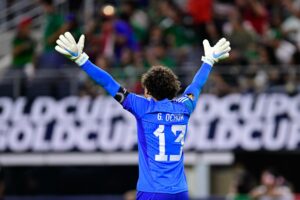 RECORD DATE NOT STATED 2023 CONCACAF Gold Cup Mexico vs Costa Rica CF Guillermo Ochoa of Mexico during the game Mexico Mexican national team, Nationalteam vs Costa Rica, corresponding to Quarterfinals of the CONCACAF Gold Cup 2023, at AT-T Stadium, on July 08, 2023. brbr Guillermo Ochoa de Mexico durante el partido Mexico Seleccion Nacional Mexicana vs Costa Rica, correspondiente a cuartos de Final de la Copa Oro de la CONCACAF 2023, en el AT-T Stadium, el 08 de Julio de 2023. ARLINGTON TEXAS ESTADOS UNIDOS PUBLICATIONxNOTxINxMEXxCHNxRUS Copyright: xJorgexMartinezx 20230708225259_CGC_CF_MEX_CRC_OCHOA261