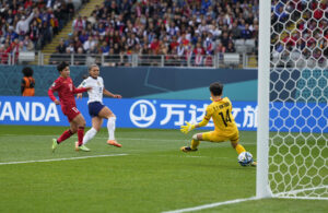 July 21, 2023, Auckland, New Zealand: SOPHIA SMITH of the United States scores a goal during the Women s World Cup group E match against Vietnam at the Women s World Cup FIFA 2023 at Eden Park Stadium, Auckland, New Zealand. USA won 3:0. Auckland New Zealand - ZUMAc04_ 20230722_zma_c04_016 Copyright: xKimxPricex