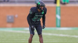 NCAA, College League, USA Football 2022: Rice Owls vs North Texas Mean Green Nov 26 November 26, 2022: North Texas Mean Green defensive back Zahodri Jackson 24 waits for the snap during the second half of the NCAA football game between the Rice Owls and the North Texas Mean Green at Apogee Stadium in Denton, TX. Ron Lane/CSM/Sipa USACredit Image: Ron Lane/Cal Media/Sipa USA Denton Apogee Stadium TX USA NOxUSExINxGERMANY PUBLICATIONxINxALGxARGxAUTxBRNxBRAxCANxCHIxCHNxCOLxECUxEGYxGRExINDxIRIxIRQxISRxJORxKUWxLIBxLBAxMLTxMEXxMARxOMAxPERxQATxKSAxSUIxSYRxTUNxTURxUAExUKxVENxYEMxONLY Copyright: xCalxSportxMediax Editorial use only