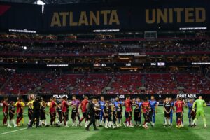 RECORD DATE NOT STATED Leagues Cup 2023 Cruz Azul MEX vs Atlanta United USA General view during the game Cruz Azul vs Atlanta United, corresponding to the group stage of the Leagues Cup 2023, at Mercedes-Benz Stadium, on July 29, 2023. brbr Vista General durante el partido Cruz Azul vs Atlanta United, correspondiente a la fase de grupos de la Leagues Cup 2023, en el Estadio Mercedes-Benz, el 29 de Julio de 2023. ATLANTA GEORGIA ESTADOS UNIDOS PUBLICATIONxNOTxINxMEXxCHNxRUS Copyright: xJorgexMartinezx 20230729182748_LC_23_CAZ_ATL_GENERAL45