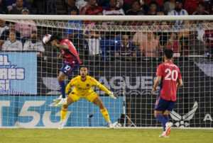 Frisco, Texas, United States: Dallas Jesus Ferreira connects a header during the Leagues Cup match between FC Dallas and Inter Miami played at Toyota Stadium on Sunday August 6, 2023. Frisco USA - ZUMAe321 0301266566st Copyright: xJavierxVicenciox
