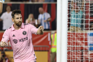 RECORD DATE NOT STATED 2023 MLS, Fussball Herren, USA Regular Season: NY Red Bulls vs Inter Miami SPO 2023 MLS Regular Season: NY Red Bulls vs Inter Miami. August 26, 2023. Harrison, New Jersey, USA: Lionel Messi Inter Miami celebrates his goal during soccer match between NY Red Bulls and Inter Miami, valid for Major League Soccer MLS East Conference, at Red Bull Arena in Harrison, on Saturday 26. Credit: Leco Viana/Thenews2 Foto: Leco Viana/Thenews2/imago images SPO PUBLICATIONxNOTxINxUSA Copyright: xLecoxVianax