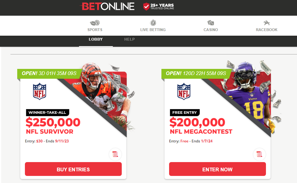 BetOnline 2023 NFL Promotions and Contest Guide