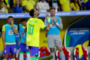 Match between Brazil and Bolivia in the 2026 World Cup Qualifiers Belem PA, 09/08/2023 ELIMINATORIES/WORLD CUP/BRAZIL/BOLIVIA Neymar Jr of the Brazilian national team, Nationalteam scores and celebrates his goal in a match between Brazil and Bolivia, in the first round of the 2026 World Cup Qualifiers, at the Stadium State Journalist Edgar Proenca Mangueirao, in Belem, Para, this Friday, September 8, 2023. Foto: Leco Viana/Thenews2/imago images SPO PUBLICATIONxNOTxINxUSA Copyright: xLecoxVianax