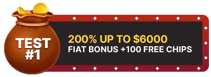 image of the first jackspay casino real money deposit test of a 200% FIAT bonus up to $6000 and 100 free chips